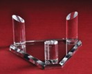 Deluxe 3-Peg Triangle mineral stands, fossil stands, minerals, rocks, gems, fossils, shells, stones, ammonite, geode, cluster, meteor, meteorite, crystals, gemstones